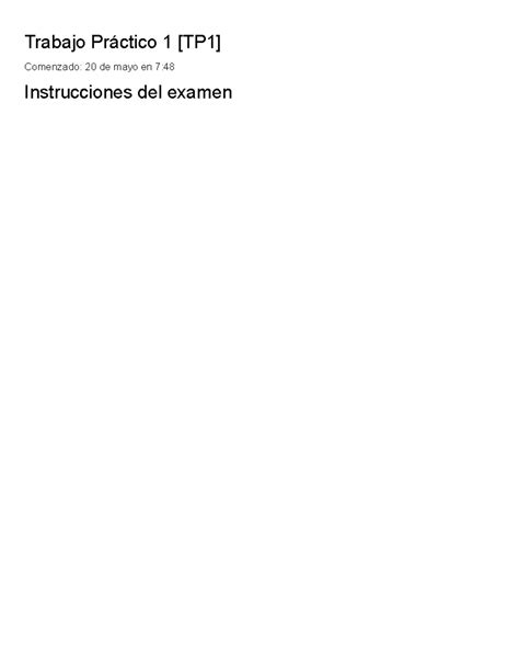 Examen Trabajo Práctico 1 TP1 Procesal IV 95 Trabajo Práctico