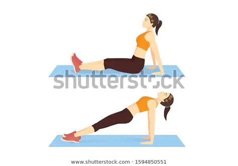 Woman Doing Reverse Plank Pose Exercise Stock Vector Royalty Free