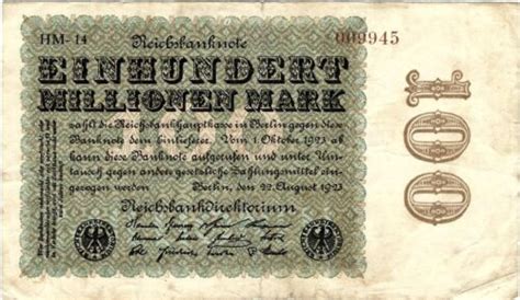 Reichsbanknote Millionen Mark Berlin Reichsbank Deu S P