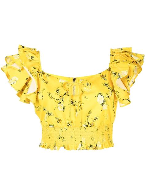 Shanae Floral Print Cropped Top From Alice Olivia Featuring Light