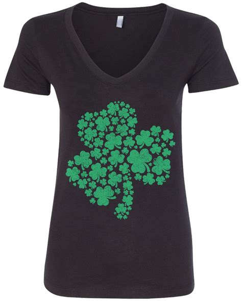 Green Shamrock Of Shamrocks Womens V Neck Fitted T Shirt Etsy