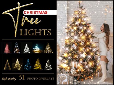 51 Christmas Tree Lights Overlays Sparkling Tree Photoshop New Year