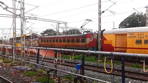 Vijayawada Hubli Express With Bza Wag5a Arriving Hubli Railway Station