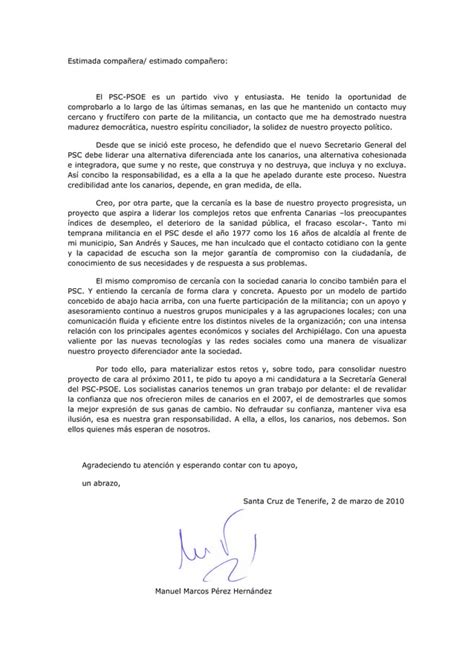 Carta A La Militancia De Manuel Marcos P Rez Pdf