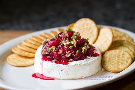 Creamy Baked Brie With Cranberry Relish And Toasted Pecans