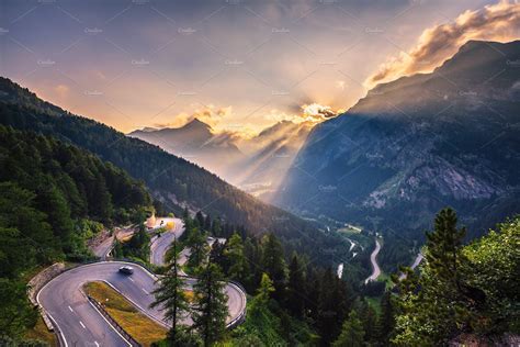 Maloja Pass road in Switzerland | High-Quality Transportation Stock ...