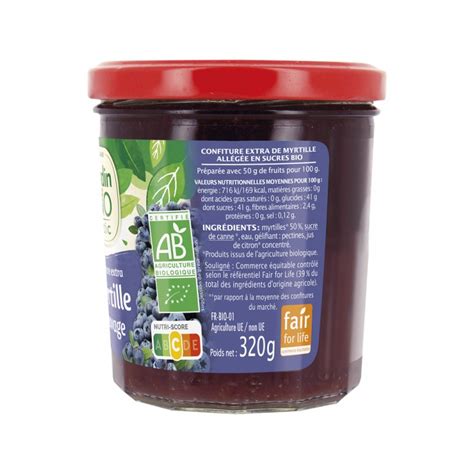 Confiture Extra Myrtille Sauvage Jardin Bio G Coop La Meute