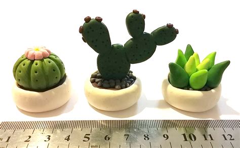 Miniature Cactus Set 3 Cactus Polymer Clay Free By Talordesign