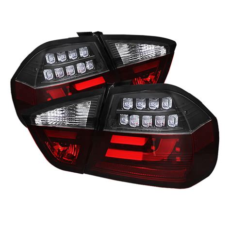 Spyder Black Lightbar Style LED Tail Lights For 2006 2008 E46 BMW 325i