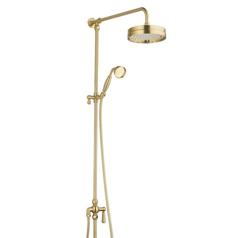 Arezzo Brushed Brass Dual Exposed Valve With Rigid Riser Kit 195mm