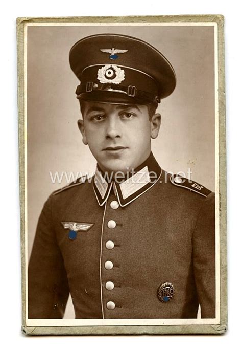 Wehrmacht Heer Portraitfoto Soldat Mit Waffenrock German