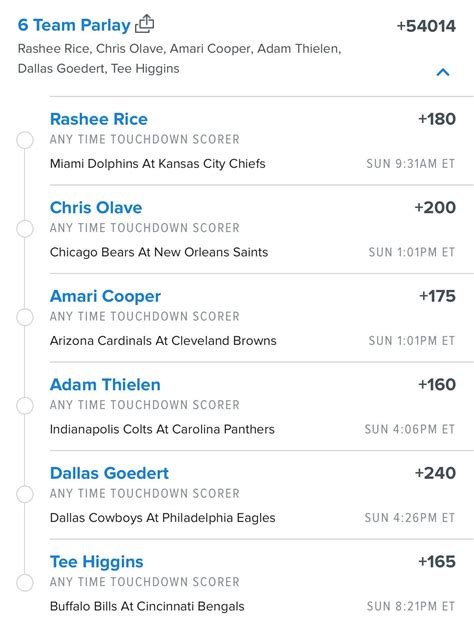 54k Odds Nfl Week 9 Td Parlay😵‍💫 R Sportsbetting