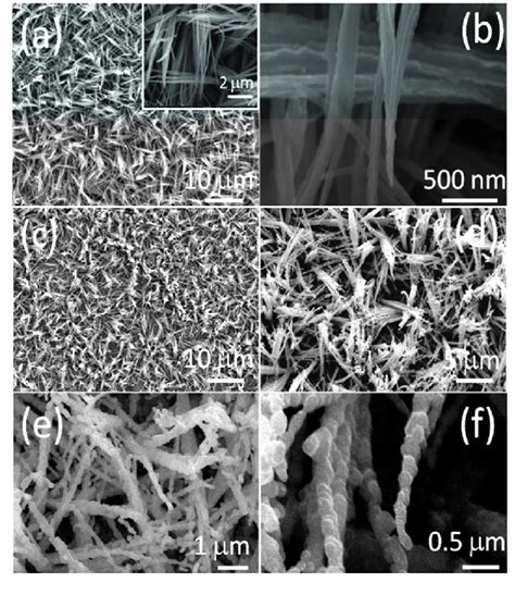 FESEM Images Of As Synthesized Cu2O Nanoneedles A And B SEM Image Of