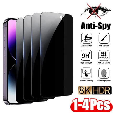 Pcs Anti Spy Tempered Glass For Iphone Pro Max Full