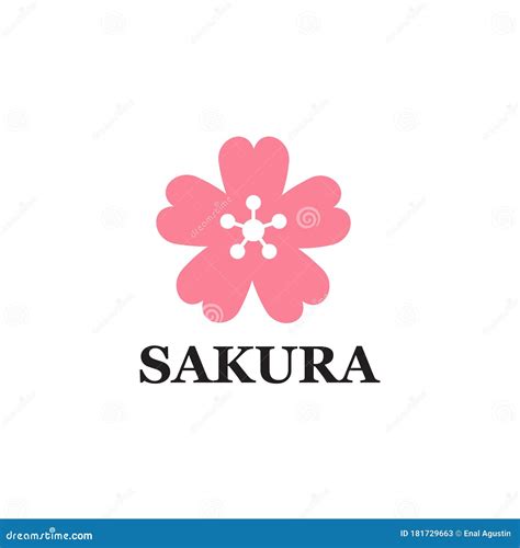 Sakura Flower Icon Logo Design Template Stock Illustration