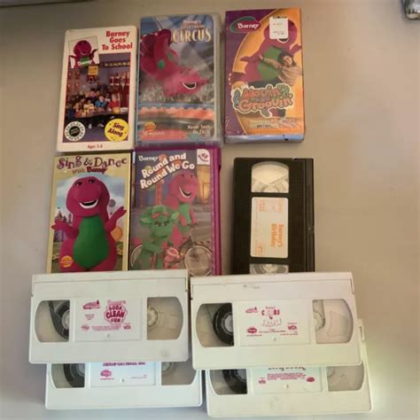 Barney Purple Dinosaur Vhs Lot Of 10 Videos Moovin Groovin Sing Dance Circus Eur 920