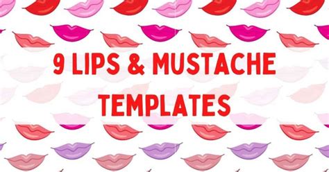 Free Lips Template: 9 Fun Lips and Mustache Printables - Artsydee ...