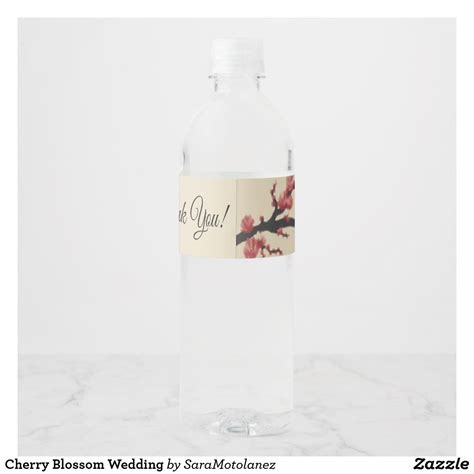 Cherry Blossom Wedding Wedding Water Labels Wedding Water Bottles