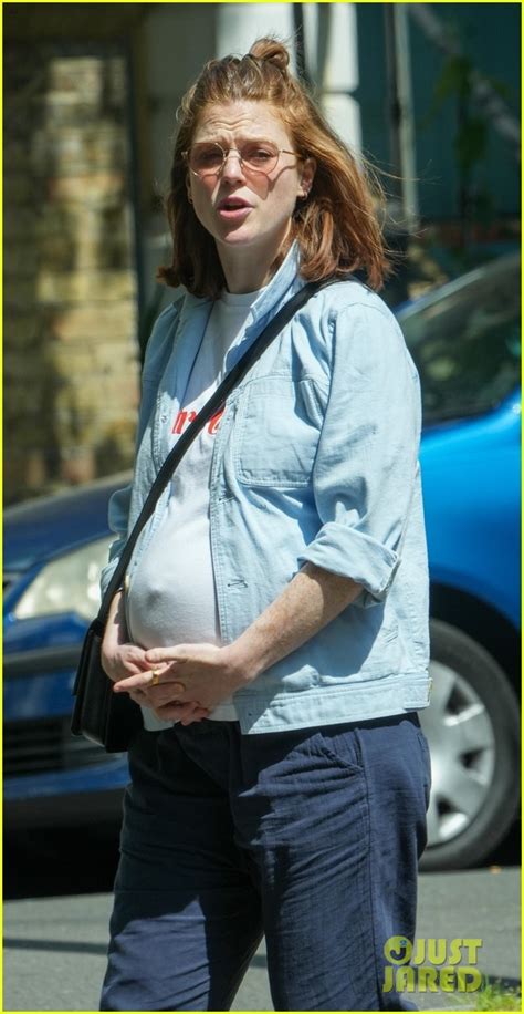 Rose Leslie Cradles Baby Bump During Walk Around London Photo