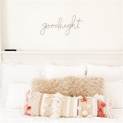 Goodnight Sign Wire Words Design Bedroom Sign Headboard Etsy