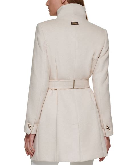 Calvin Klein Womens Asymmetrical Belted Wrap Coat Created For Macys