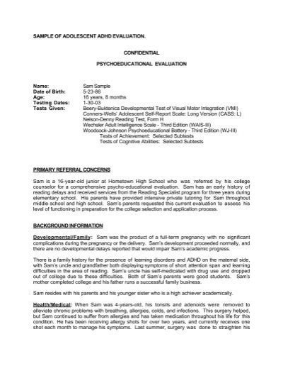 Psychoeducational Report Template 6 PROFESSIONAL TEMPLATES