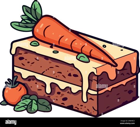 A cute cartoon carrot cake with icing Stock Vector Image & Art - Alamy