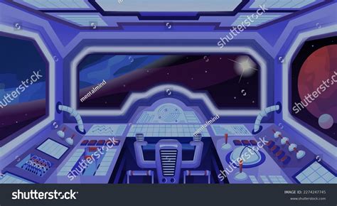 Spaceship Rocket Interior Fantastic Starship Spacecraft Stock Vector ...