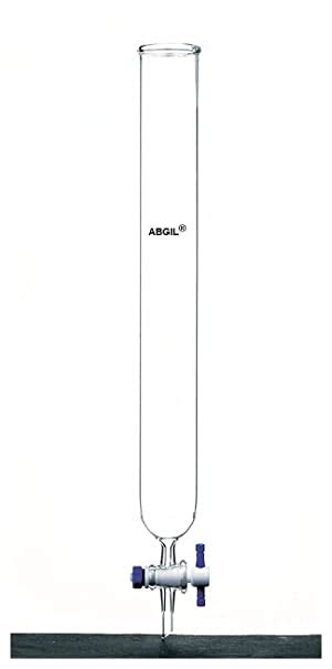 BOROSILICATE GLASS CHROMATOGRAPHY COLUMN PLAIN WITH STOPCOCK BORE 30MM