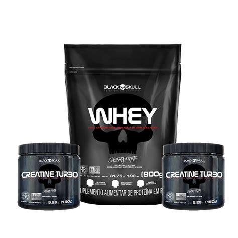 Kit Whey Protein G Refil Chocolate X Creatina Turbo G Black