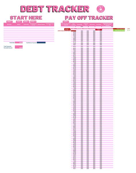 Credit Card Payoff Template Free Printable