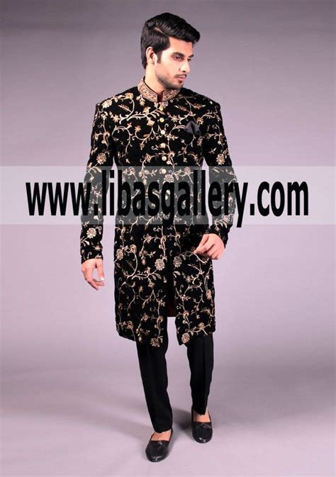 Amir Adnan Straight Cut Wedding Sherwani In Velvet Best Seller Sherwnai