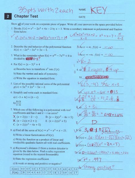 Precalculus Chapter 2 Quiz