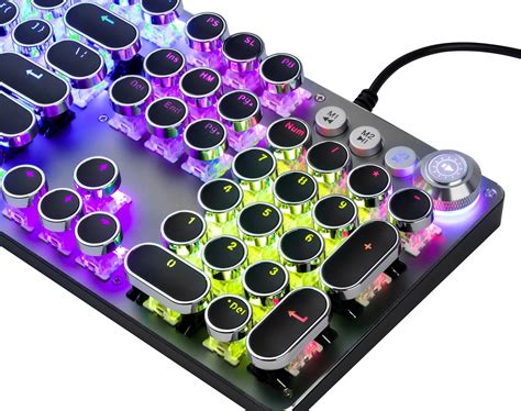 Klawiatura Mechaniczna Wodoodporna Aluminium Rgb Led Mln Klik Retro