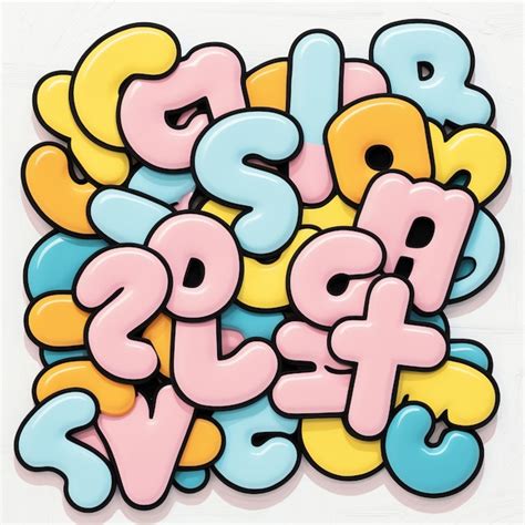 Vibrant Bubble Letters Alphabet Set Premium Ai Generated Image