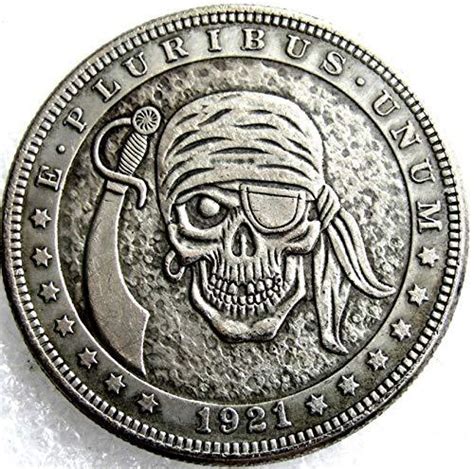 Rare Antique USA United States 1921 Morgan Dollar Skull Zombie Coin