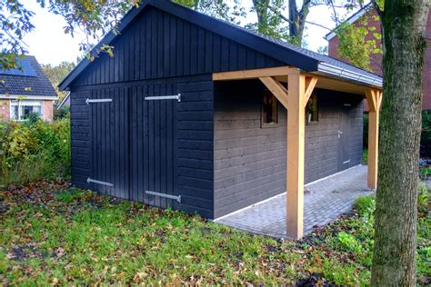 Houten Garage Met Overkapping Nieuweschuur