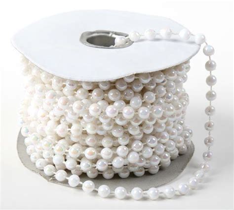 Mm White Iridescent Faux Pearl Bead Garland Pearls Spools