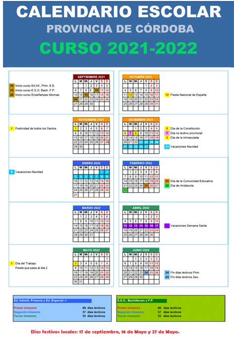 Calendario Escolar Curso Ceip Profesor Tierno Galvan