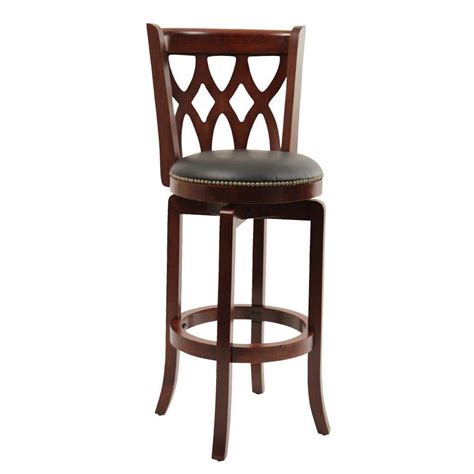 Benjara 38 5 In Black And Brown Low Back Wooden Frame Bar Stool With