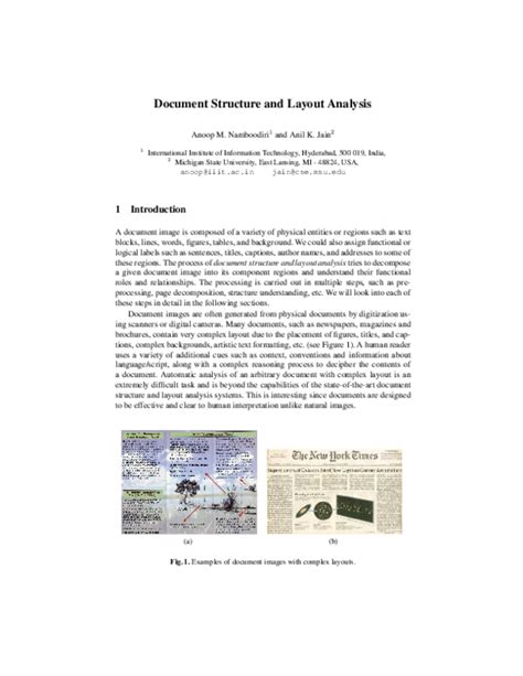 document structure  layout analysis