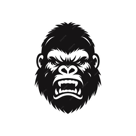 Premium Vector Vector Illustration Silhouetted Angry Gorilla Head