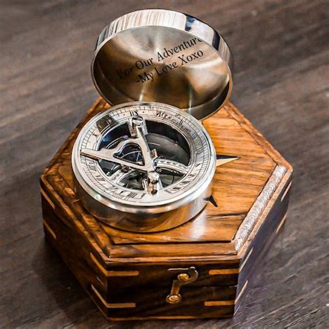 Personalized Sundial Compass Compass For Son Engraved Custom Etsy