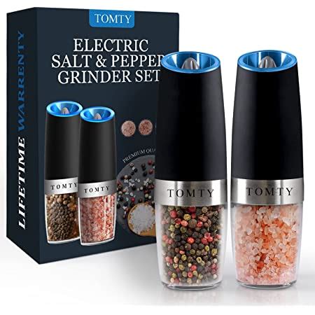 Amazon Gravity Electric Pepper And Salt Grinder Set Adjustable