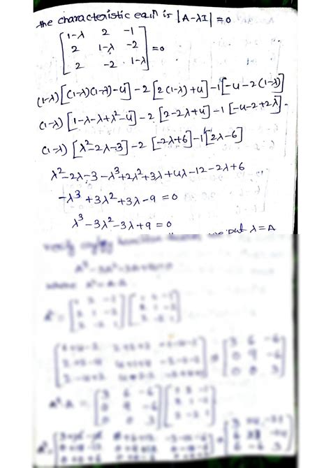 Solution Cayley Hamilton Theorem Studypool