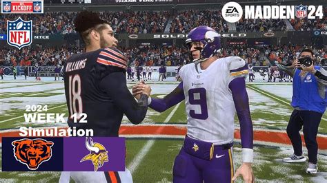 Madden 24 Chicago Bears Vs Minnesota Vikings Week 12 Madden 25 Updated Roster 2024 Sim Game