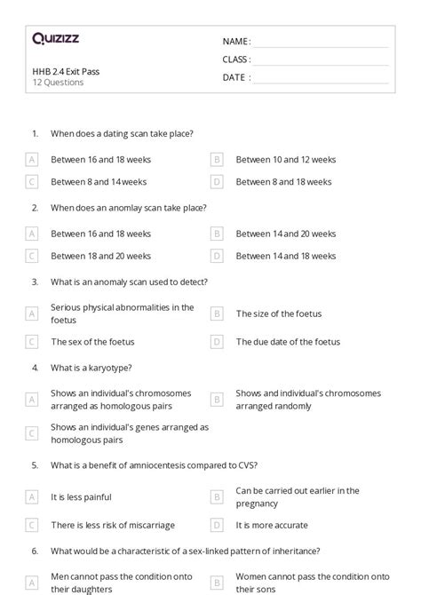 50 Chromosome Structure And Numbers Worksheets For 11th Year On