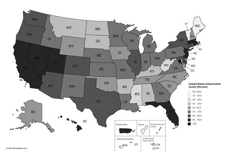 Urbanization Levels in the United States - Vivid Maps