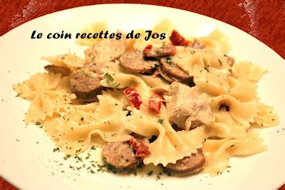 Le coin recettes de Jos PENNES AU POULET À LA SAUCISSES ITALIENNE