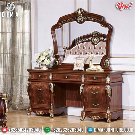 Jual Cermin Hias Mewah Set Meja Rias Ukiran Jepara Luxury Classic Mmj